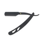 Metallic barber razor with classic blade for haircut / shaving, black color